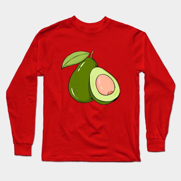 Avocado Long Sleeve T-Shirt by Mako Design 